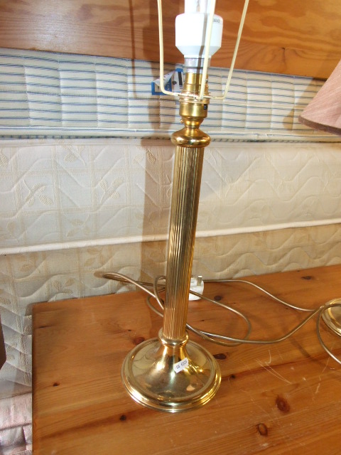 PAIR BRASS TABLE LAMPS - Image 2 of 2