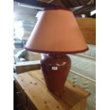 LARGE RED POTTERY TABLE LAMP