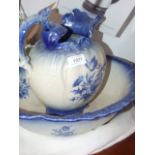 BLUE WHIE WASHBOWL JUG A/F