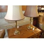 PAIR BRASS TABLE LAMPS