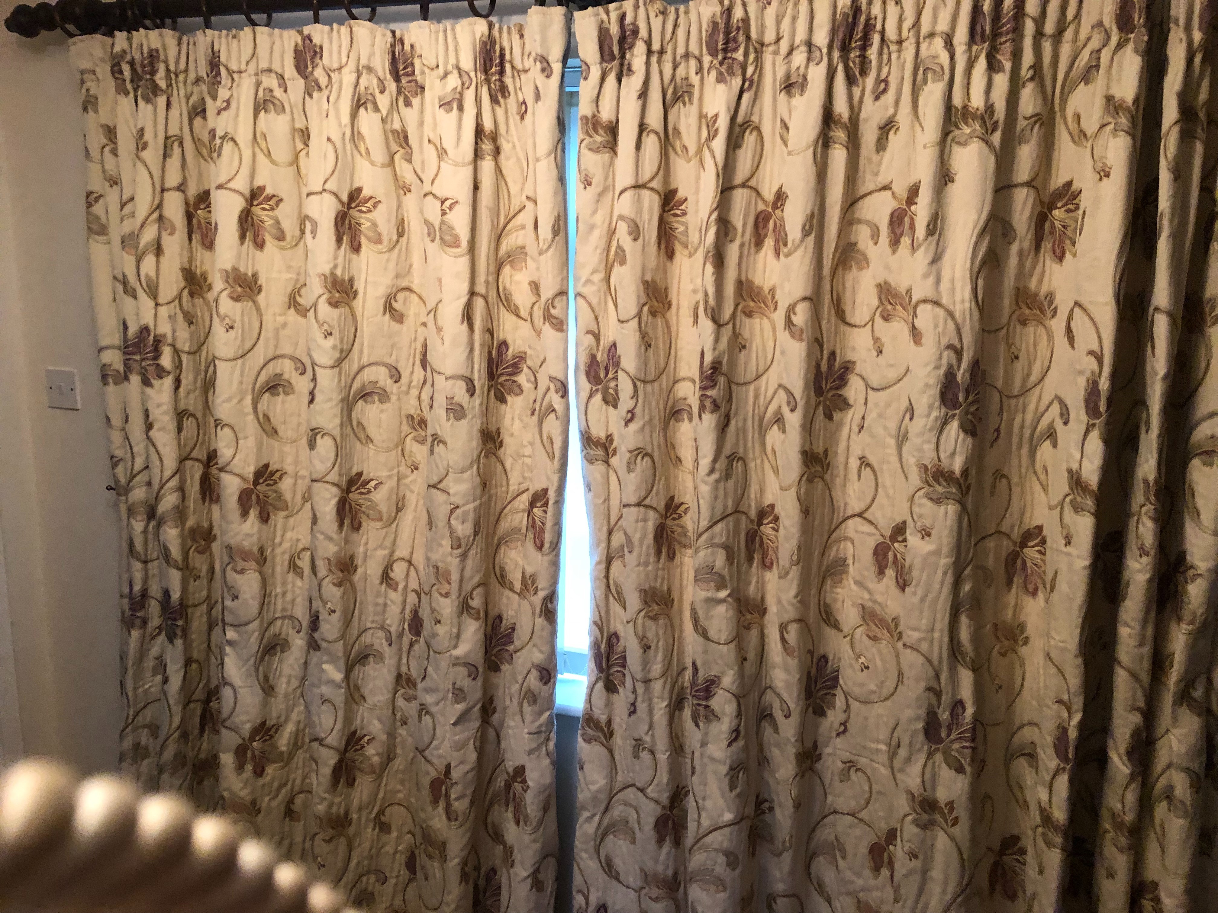 PAIR OF CURTAINS 202cm drop 176 window width