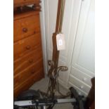 VICTORIAN ADJUSTABLE BRASS LAMP STAND CONVERTED TO ELECTRIC