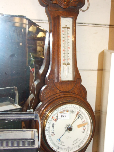 OAK CASED BAROMETER