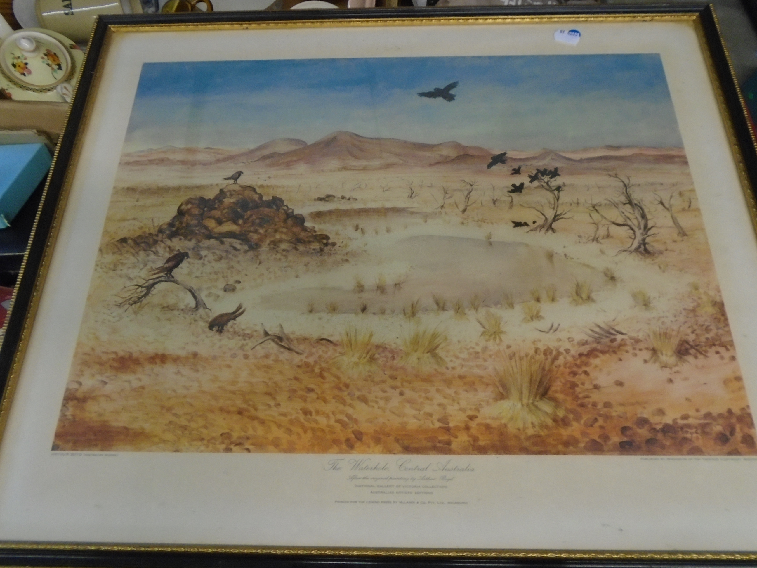 THE WATERHOLE CENTRAL AUSTRALIA PRINT AFTER ARTHUR BOYD (64 X 53)CM - Image 2 of 3