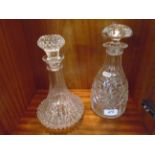 2 GLASS DECANTERS