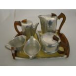 6 PIECE RETRO STAINLESS STEEL TEA SET,