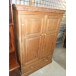 PINE 2 DOOR CHILDS WARDROBE / LINEN CUPBOARD 39 X 57 inches