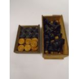 VINTAGE WOODEN DRAUGHTS AND CHESS SET