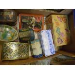 BOX OF VINTAGE TINS