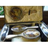 BOXED 5 PIECE SILVER PLATED DRESSING SET