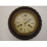 AN OAK ROPE DESIZED ANSONIA NEW YORK WALL HANGING CLOCK 5.