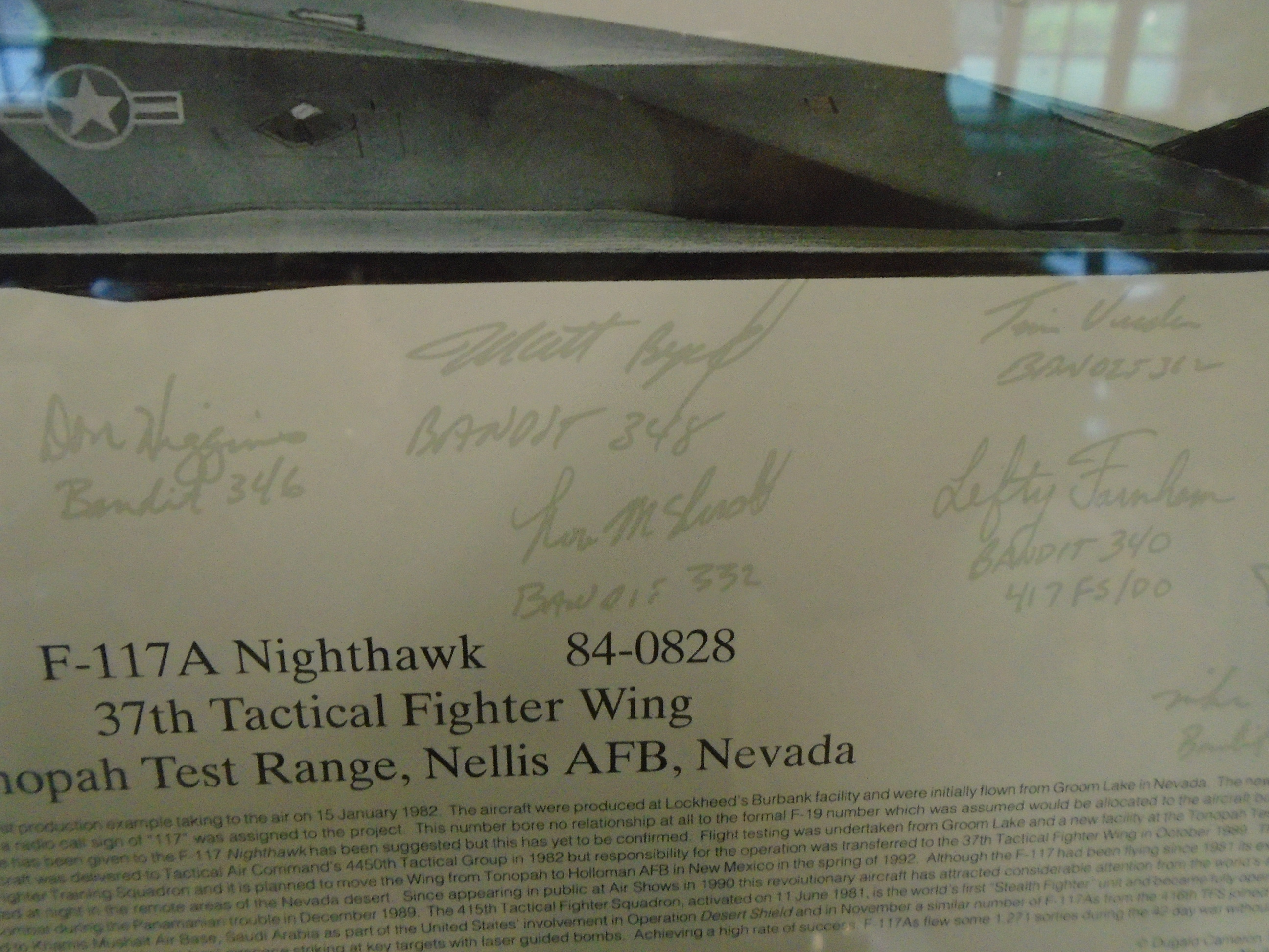 37TH TACTICAL FIGHTER WING PRINT OF F-117A NIGHTHAWK CONTAINING A LARGE NUMBER OF ASSOCIATED - Image 3 of 3