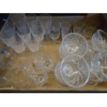 BOX OF VARIOUS CUT GLASS GLASSES