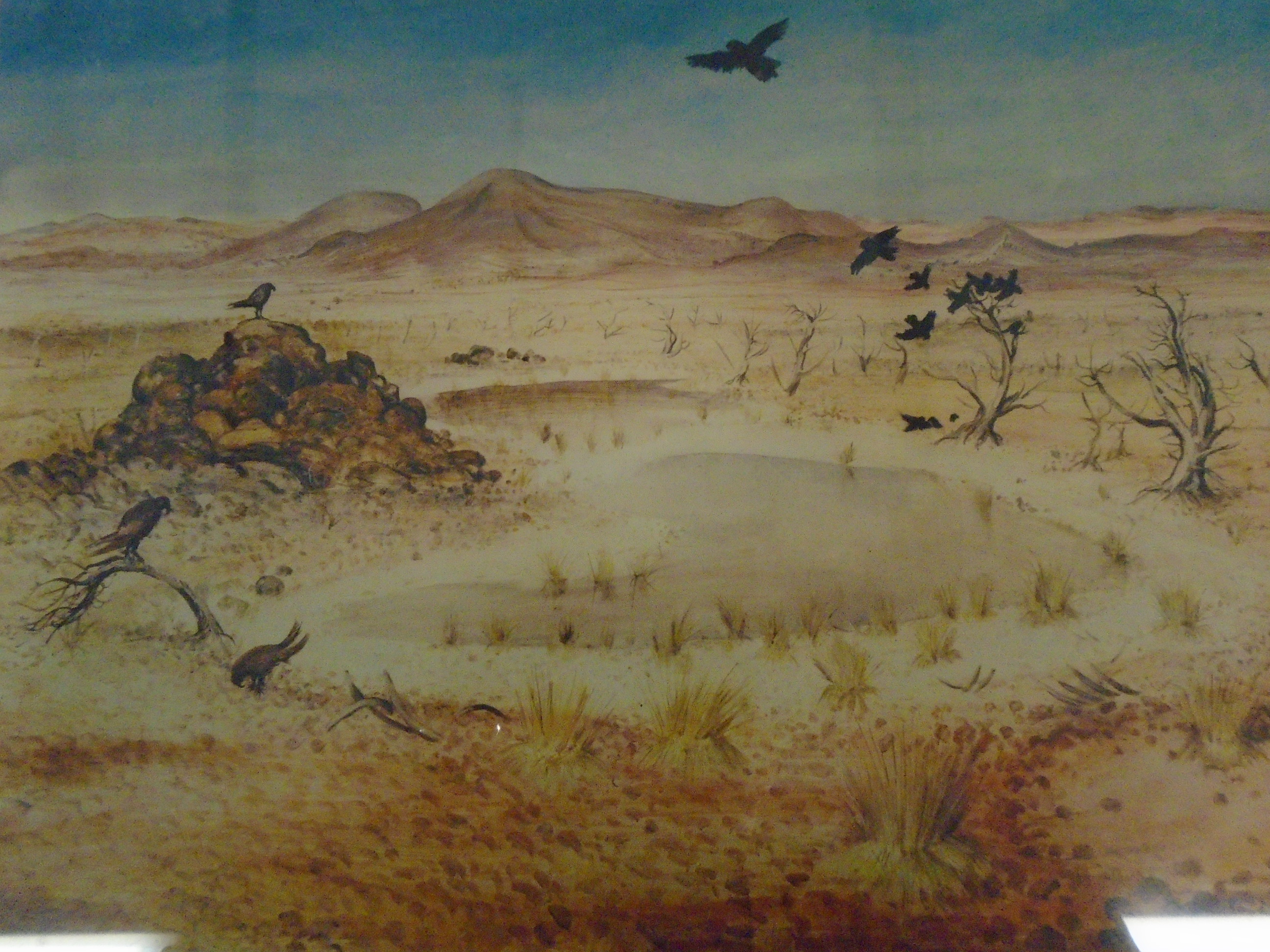 THE WATERHOLE CENTRAL AUSTRALIA PRINT AFTER ARTHUR BOYD (64 X 53)CM