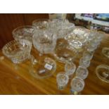 12 PIECES OF GLASS TO INCLUDE 6 BOHEMIA CUT GLASS EGG CUPS