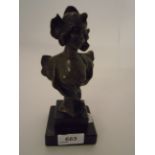 BRONZED BUST OF A LADY SIGNED JACOLD