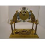 A LARGE BRASS EXPERIMENTAL MANTLE CLOCK,
