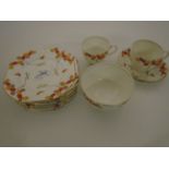 14 PIECE DIAMOND CHINA DECORATIVE TEA SET