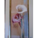 2 SIGNED PICTURES OF FLOWERS (88 X 42)CM AND (92 X 76)CM