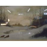 BRADLEY BIGDEN WATERCOLOUR OF WINTER SCENE (70 X 54)CM