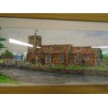 SIGNED PATRICIA HOLDING WATERCOLOUR OF ST MARYS CHURCH DENVER (65 X 26)CM