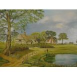 M CATER 1978 OIL ON CANVAS OF FARM SCENE