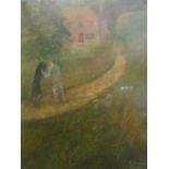 SIGNED RICHARD SORRELL PASTEL HOUSE ON THE HILL (44 X 53)CM