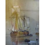 MOREEIS? WATERCOLOUR OF SHIP (52 X 42)CM SIGNED