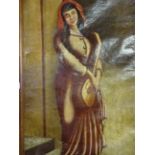 OIL ON CANVAS OF LADY (48 X 68)CM SIGNED