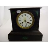 SLATE MANTLE CLOCK 22CM TALL NO KEY