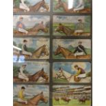 DOWNLAND TOBACCO MOUNTED CIGARETTE CARDS OF RACEHORSES (38 X 42)CM