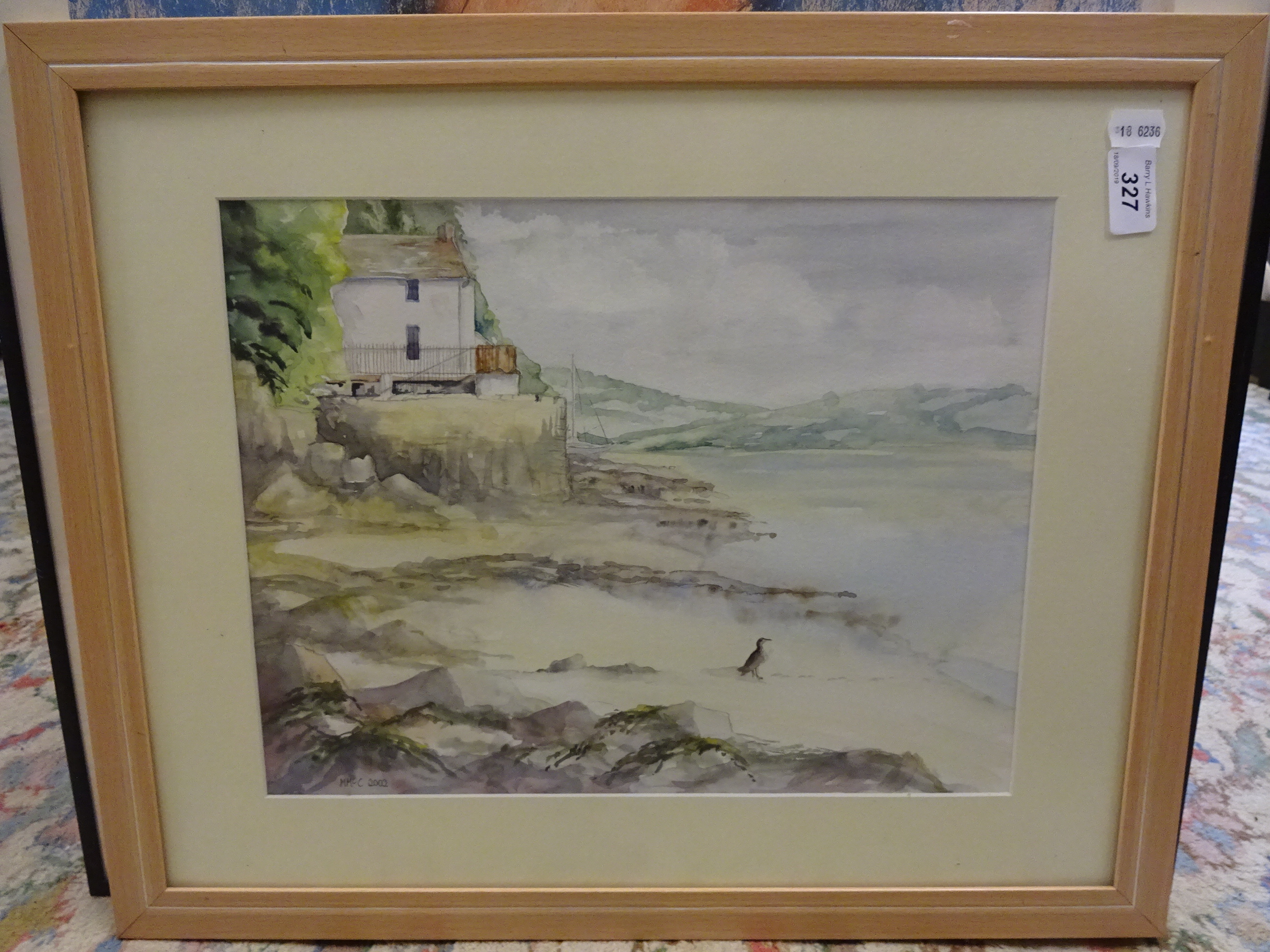 MARGARET McCRAKEN WATERCOLOUR THE BOATHOUSE AT LANGHARNE (55 X 46)CM PLUS PRINT - Image 2 of 4