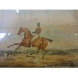 VINTAGE COLOURED HUNTING PRINT PLUS 2 PRINTS AFTER VERNON WARD FRENCH FRIGATE PRINT