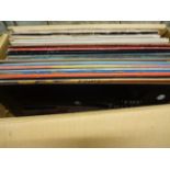 BOX OF VINYL ALBUMS AND SINGLES
