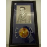 FRAMED ELVIS PICTURE AND STRAND OF HAIR