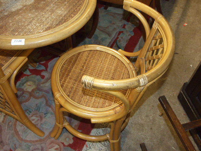 BAMBOO TABLE & 2 CHAIRS - Image 2 of 2