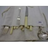 4 QUALITY PLATED DESERT FORKS,