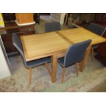 ACTONA DENMARK SET OF 4 CHAIRS & OAK DINING TABLE WITH FOLDING TOP 80 X 80 CM CLOSED 160 CM