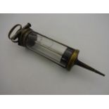 VINTAGE BRASS AND GLASS SYRINGE A/F