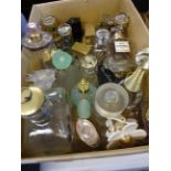 BOX OF EMPTY PERFUME BOTTLES