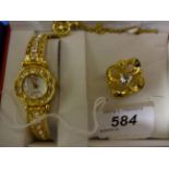 LADIES WATCH SET WITH BROOCH AND PENDANT