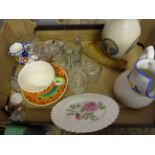 MIXED LOT OF CHINA AND GLASS INCLUDING LAUGHARNE POTTERY