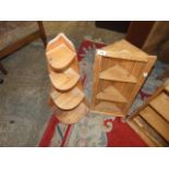 2 PINE CORNER SHELVES