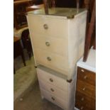 PAIR RETRO 3 DRAWER BEDSIDE CHESTS