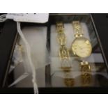 SEKONDA BOXED LADIES WATCH BRACELET NECKLACE SET