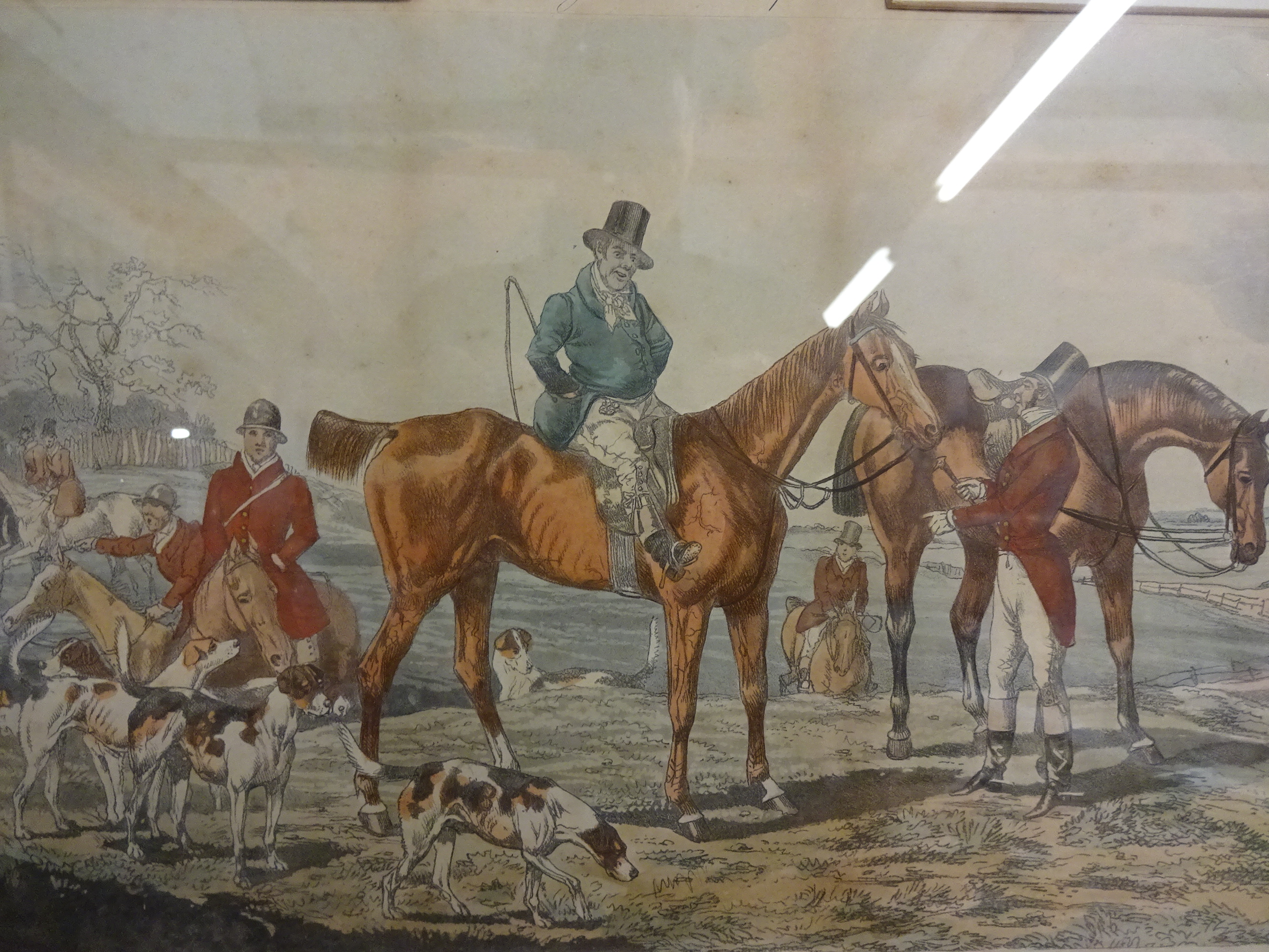 3 VINTAGE COLOURED HORSE/HUNTING THEMED PRINTS LARGEST IS (59 X 46)CM