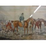 3 VINTAGE COLOURED HORSE/HUNTING THEMED PRINTS LARGEST IS (59 X 46)CM