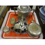 TYPHOO TEA TRAY PLUS PLATED POTS ETC