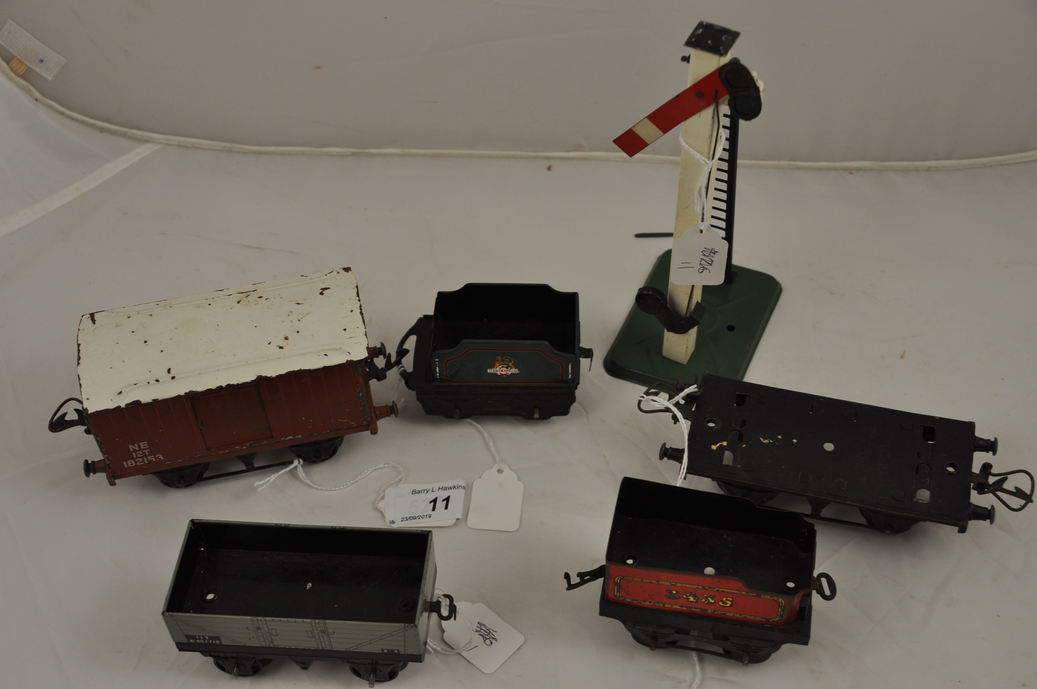 COLLECTION OF 6 EARLY SERIES HORNBY O GAUGE TENDERS, - Image 2 of 2