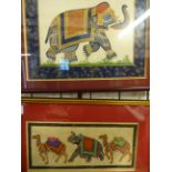 2 INDIAN PAINTINGS ON SILK / CLOTH (35 X 28)CM